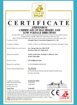Certifikat CE polnilnega stroja