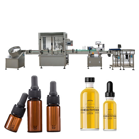 Tovarniški stroj za polnjenje esencialnih oljčnih olj v laboratoriju